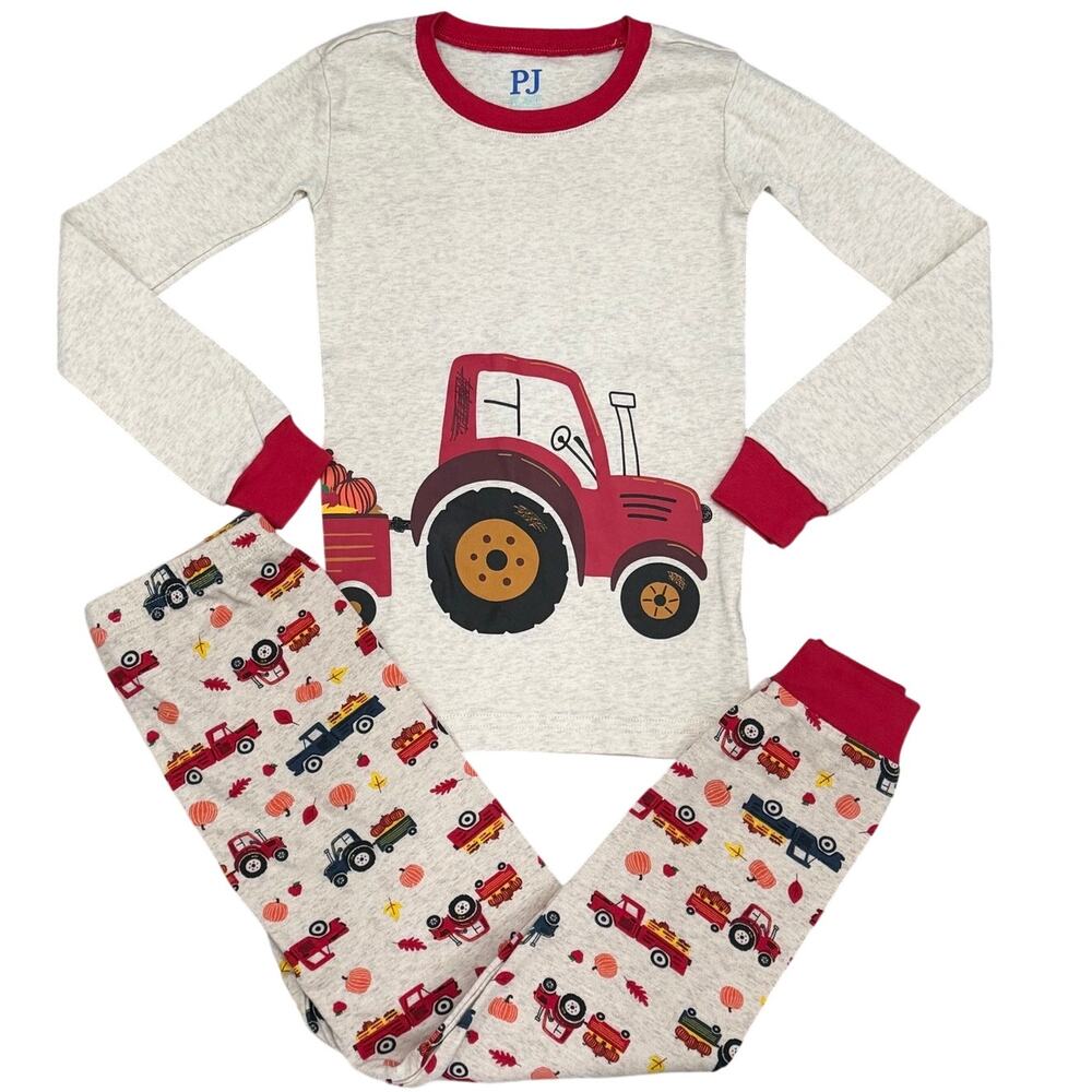 PJ Place Boys Fall Tractor Pumpkin Pajama Set 5T